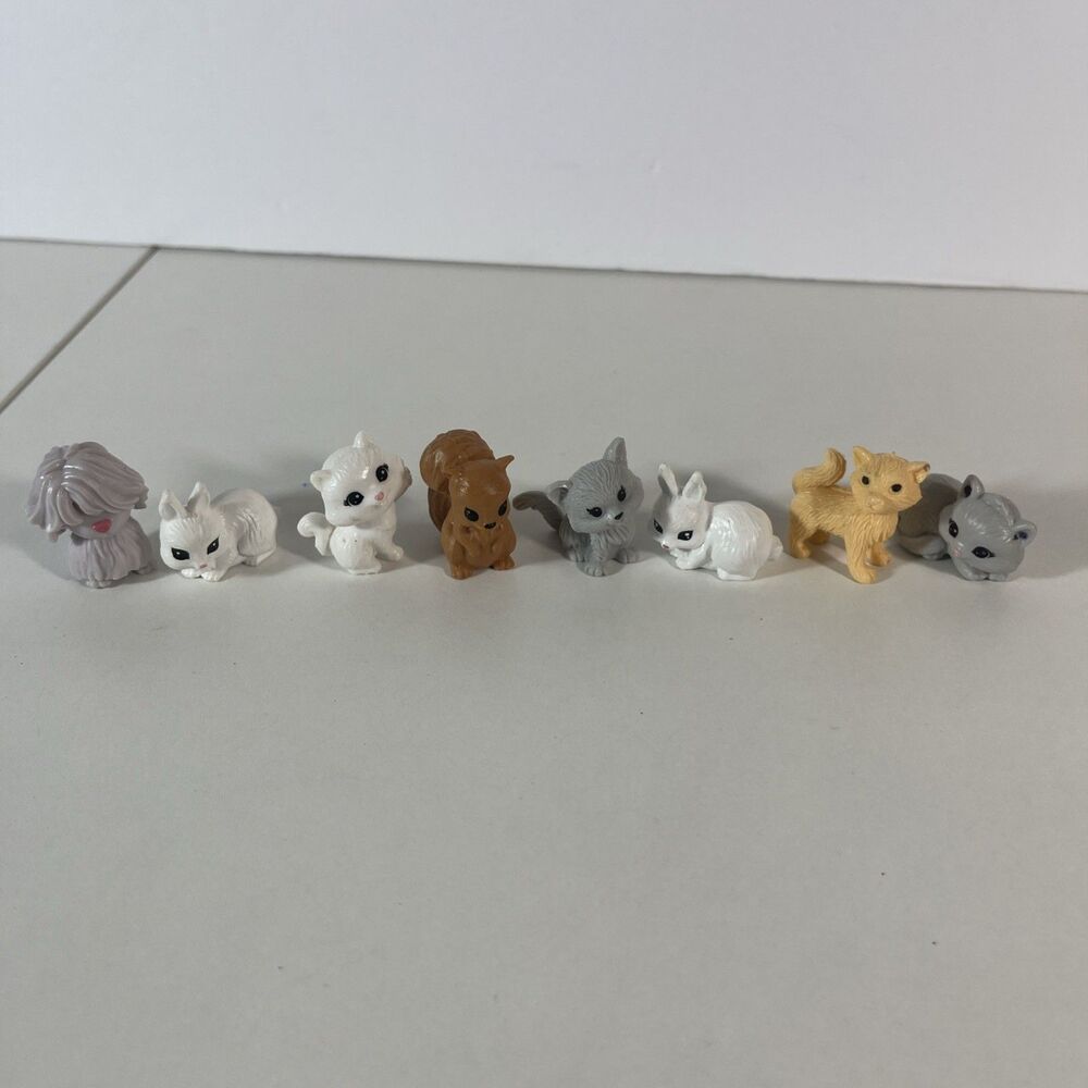 Vintage Barbie Mini Pets Lot 8 Dogs Cats Bunny Figures